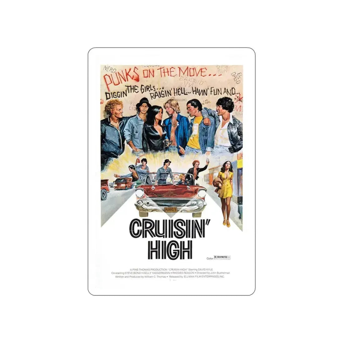 CRUISIN' HIGH (CAT MURKIL AND THE SILKS) 1976 Movie Poster STICKER Vinyl Die-Cut Decal 6 Inch - The Sticker Space