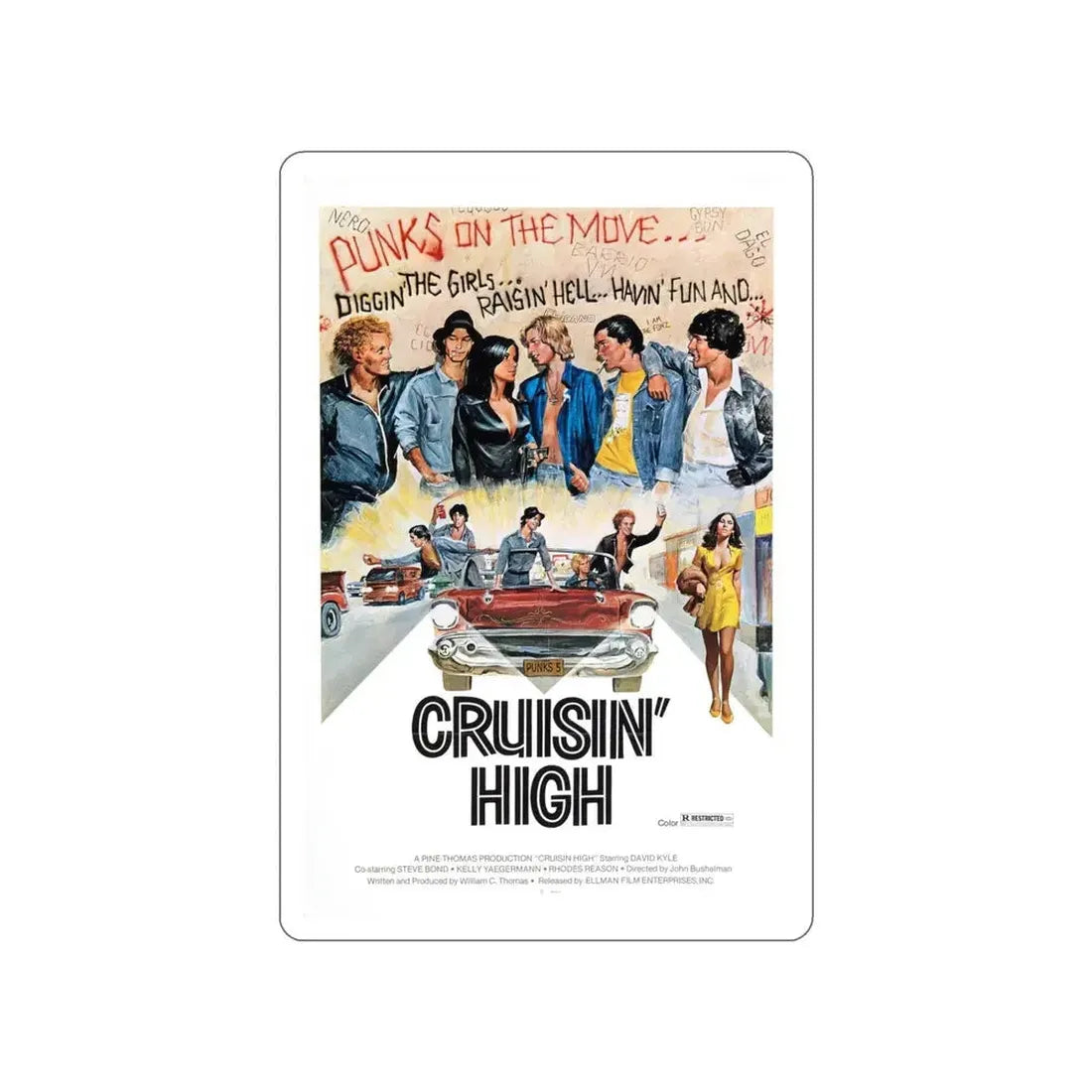 CRUISIN' HIGH (CAT MURKIL AND THE SILKS) 1976 Movie Poster STICKER Vinyl Die-Cut Decal - The Sticker Space
