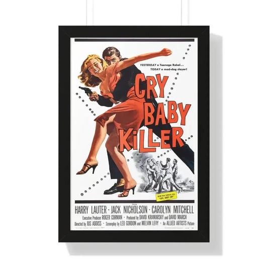 CRY BABY KILLER 1958 - Framed Movie Poster 16″ x 24″ Black - The Sticker Space