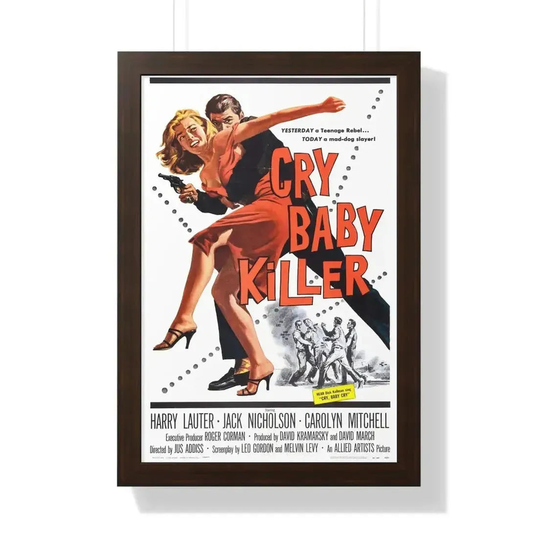 CRY BABY KILLER 1958 - Framed Movie Poster - The Sticker Space