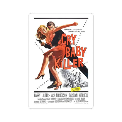 CRY BABY KILLER 1958 Movie Poster - STICKER Vinyl Kiss-Cut Decal 3 Inch White - The Sticker Space