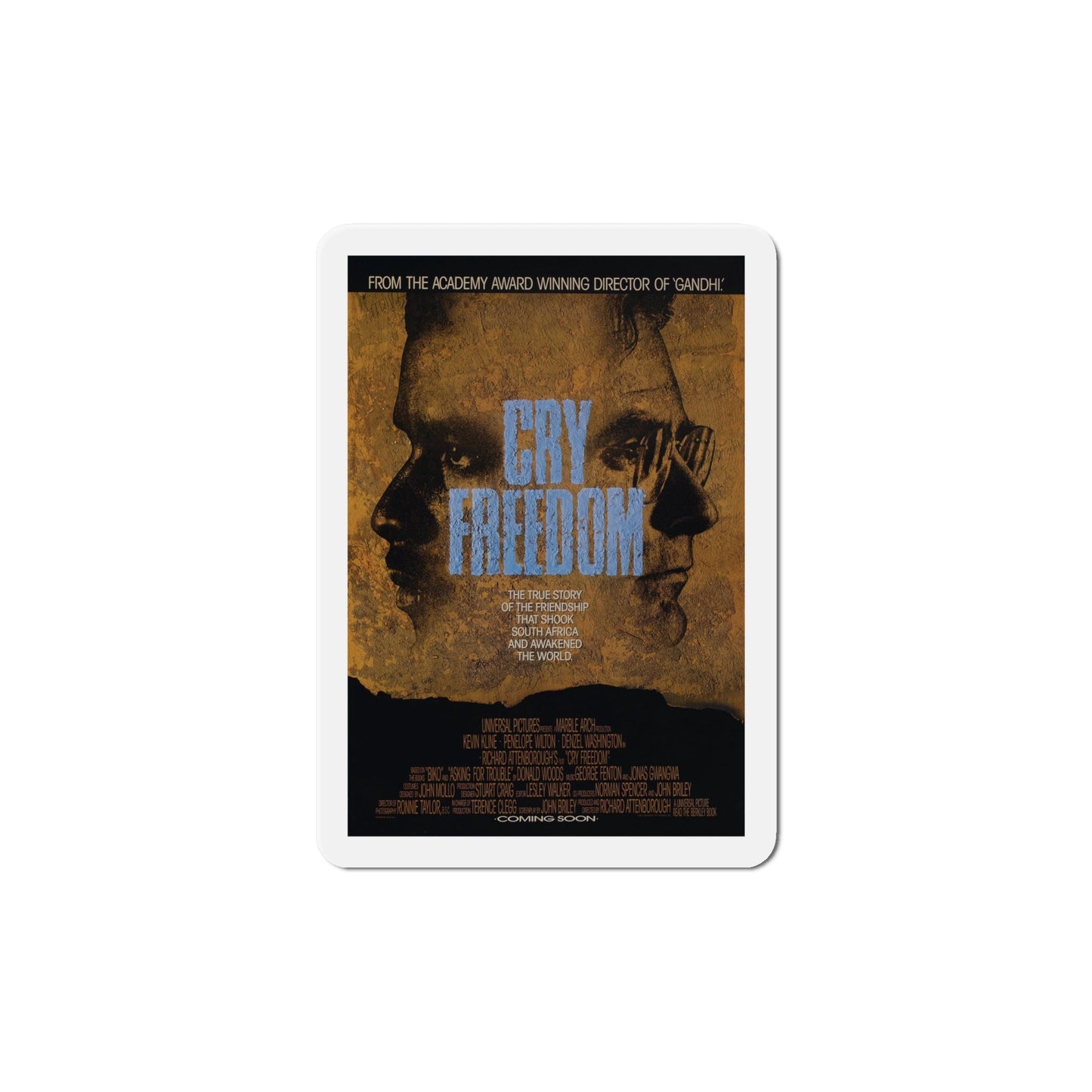 Cry Freedom 1987 Movie Poster Die-Cut Magnet-6 × 6"-The Sticker Space