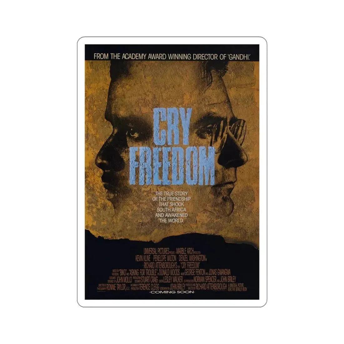 Cry Freedom 1987 Movie Poster STICKER Vinyl Die-Cut Decal - The Sticker Space