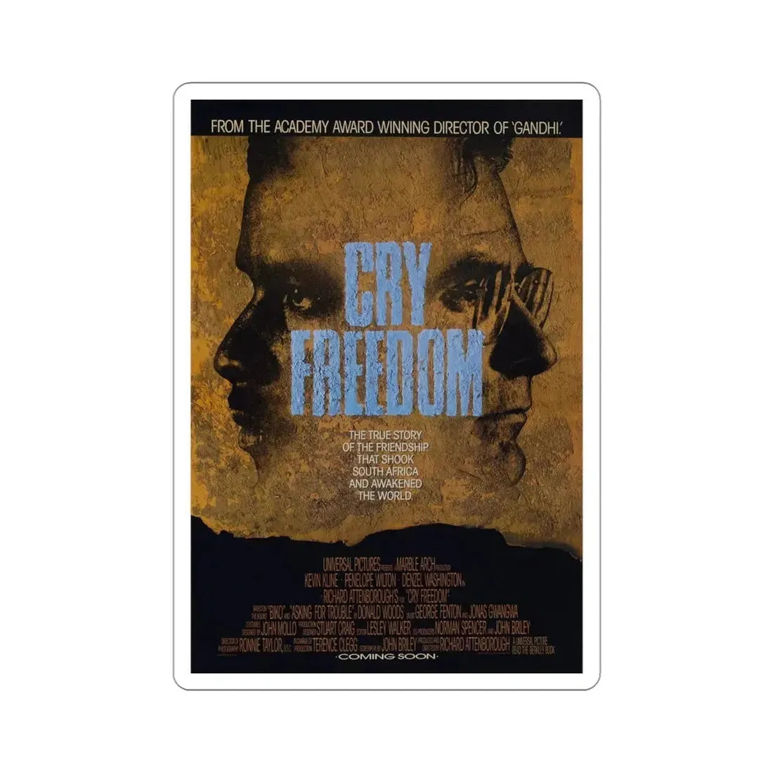 Cry Freedom 1987 Movie Poster STICKER Vinyl Die-Cut Decal - The Sticker Space