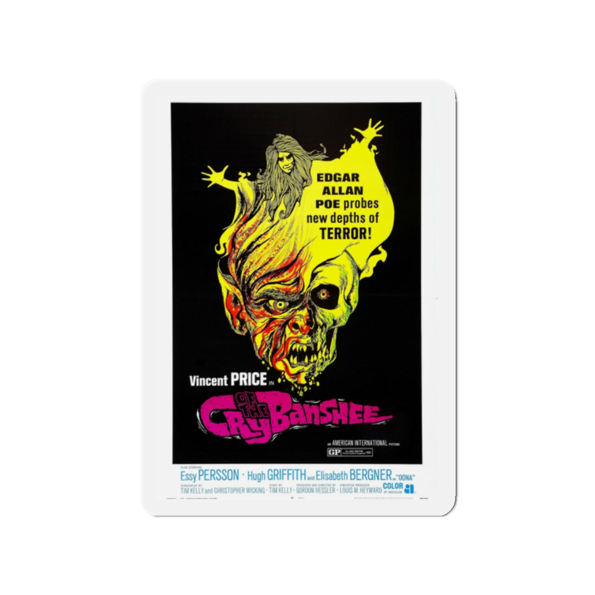 CRY OF THE BANSHEE 1970 Movie Poster - Die-Cut Magnet-2" x 2"-The Sticker Space