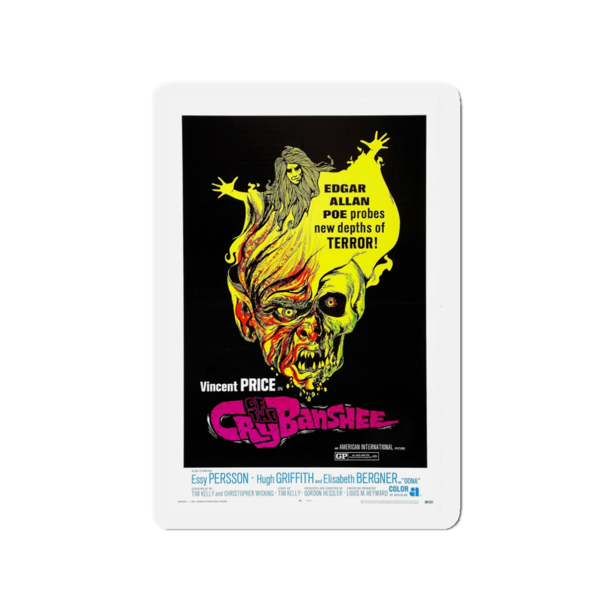 CRY OF THE BANSHEE 1970 Movie Poster - Die-Cut Magnet-3" x 3"-The Sticker Space