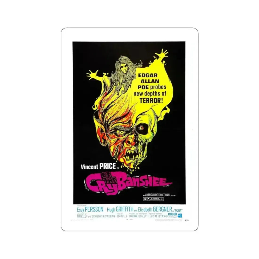 CRY OF THE BANSHEE 1970 Movie Poster - STICKER Vinyl Kiss-Cut Decal 6 Inch White - The Sticker Space