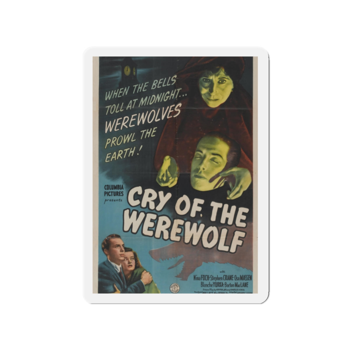 CRY OF THE WEREWOLF 1944 Movie Poster - Die-Cut Magnet-2" x 2"-The Sticker Space