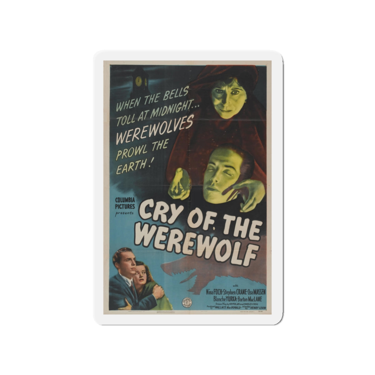 CRY OF THE WEREWOLF 1944 Movie Poster - Die-Cut Magnet-3" x 3"-The Sticker Space