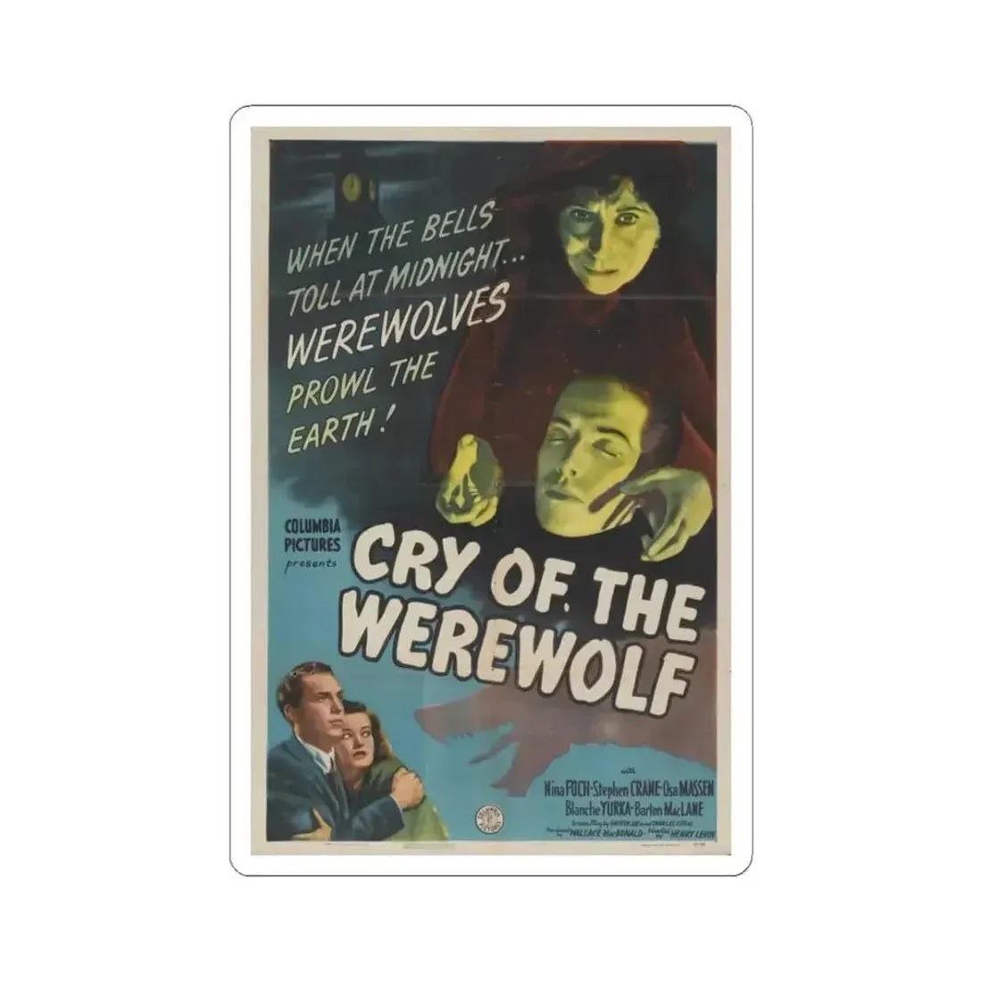 CRY OF THE WEREWOLF 1944 Movie Poster - STICKER Vinyl Kiss-Cut Decal 3 Inch White - The Sticker Space