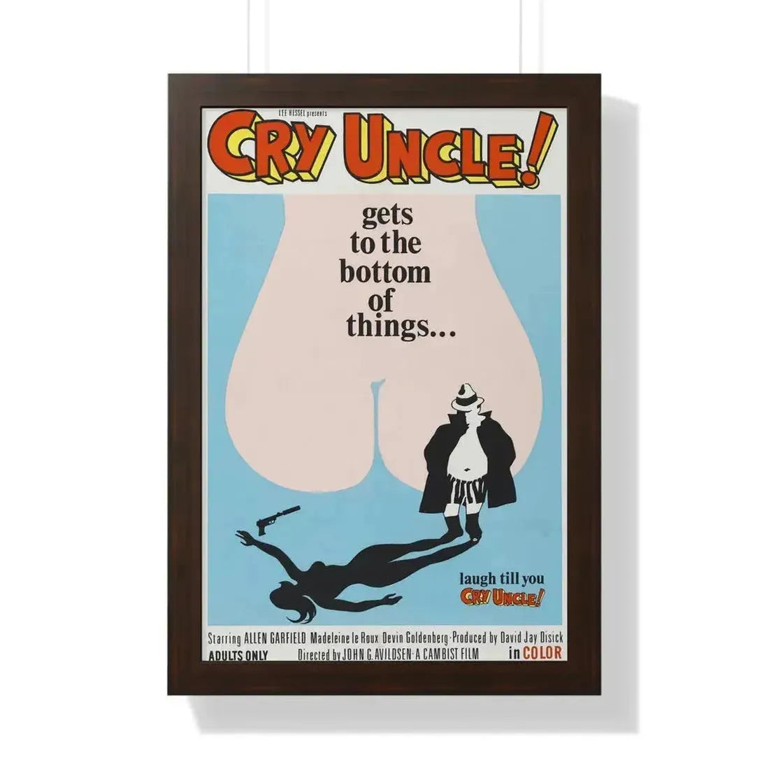 CRY UNCLE! 1971 - Framed Movie Poster 16″ x 24″ Walnut - The Sticker Space