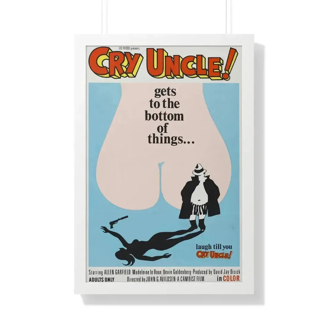 CRY UNCLE! 1971 - Framed Movie Poster 20" x 30" White - The Sticker Space