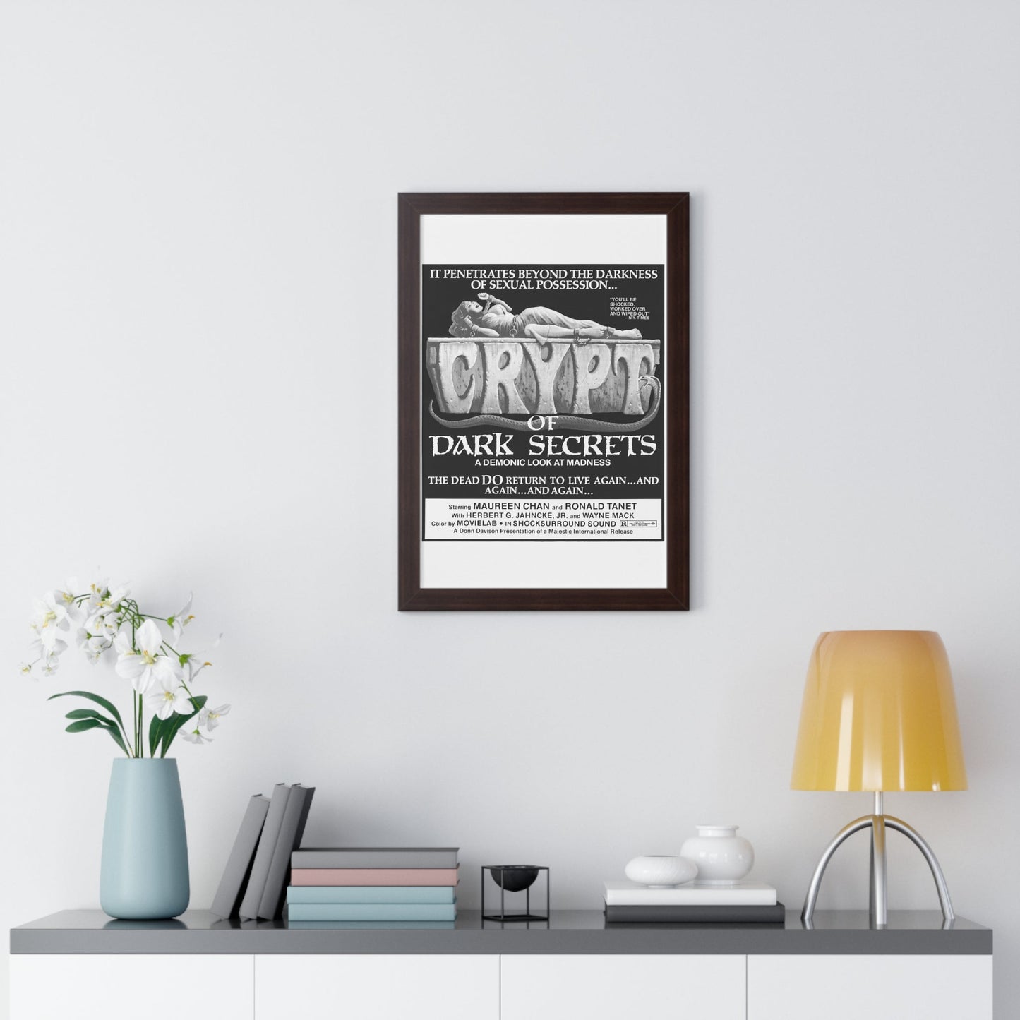 CRYPT OF DARK SECRETS 1976 - Framed Movie Poster-The Sticker Space