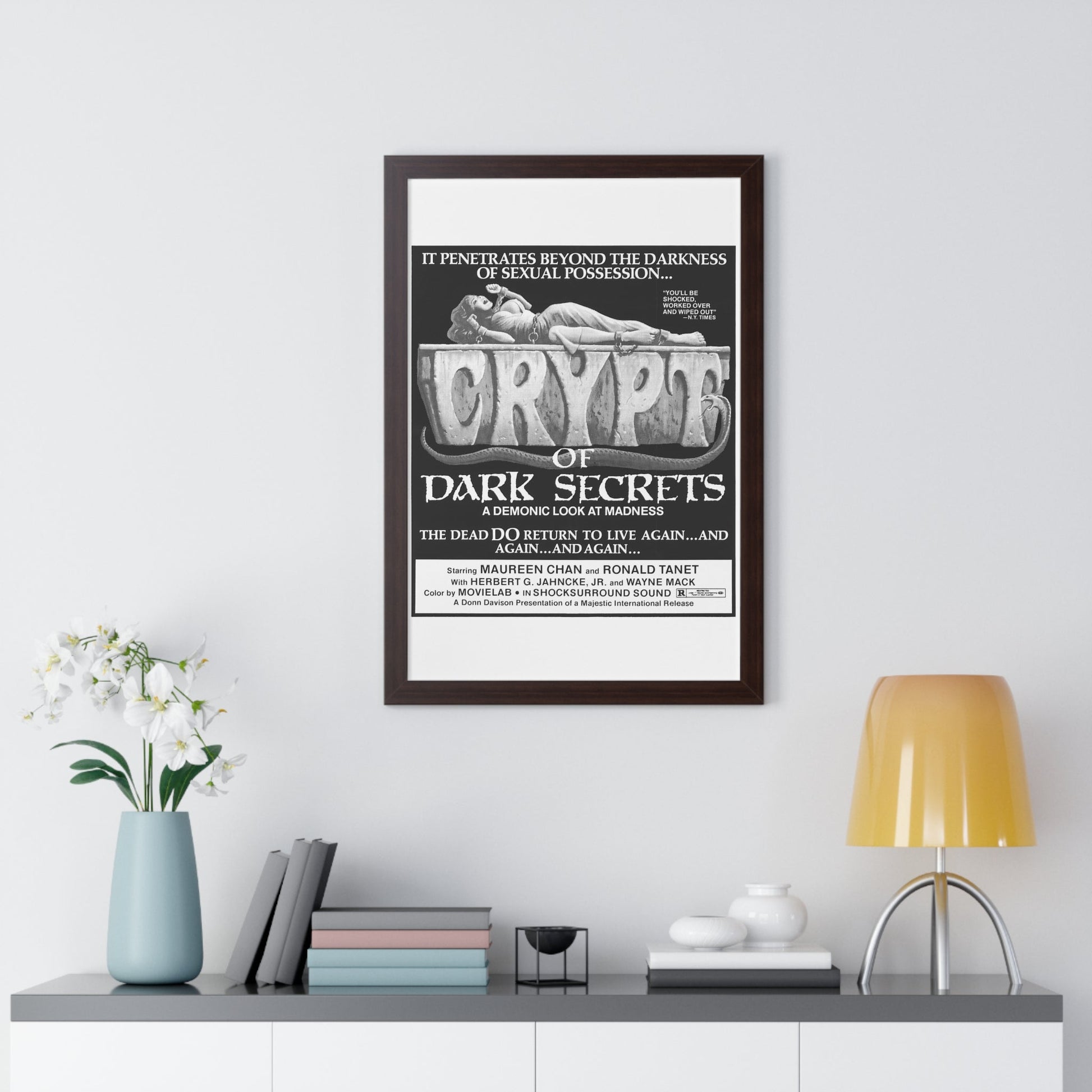 CRYPT OF DARK SECRETS 1976 - Framed Movie Poster-The Sticker Space