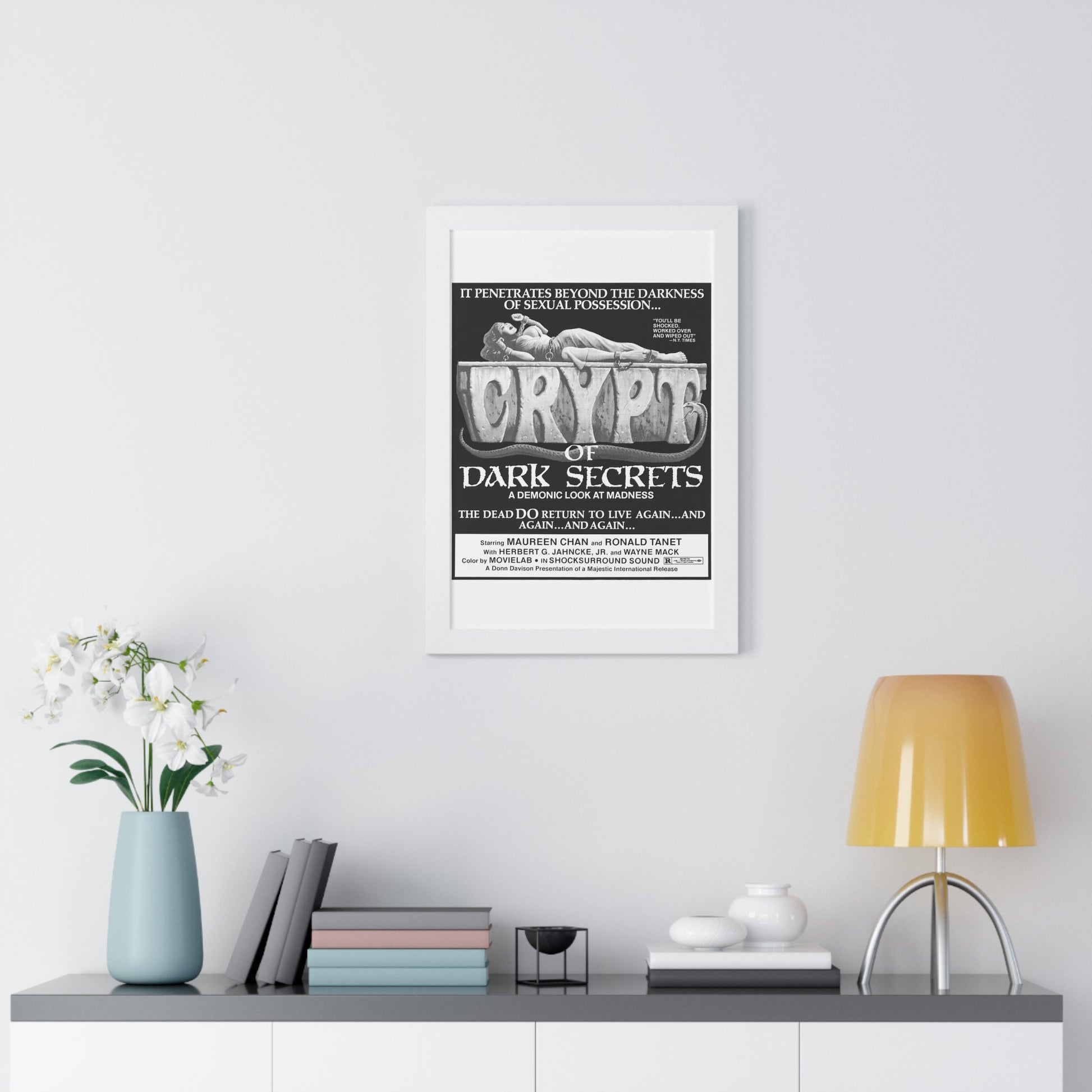 CRYPT OF DARK SECRETS 1976 - Framed Movie Poster-The Sticker Space