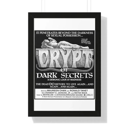 CRYPT OF DARK SECRETS 1976 - Framed Movie Poster 16″ x 24″ Black - The Sticker Space