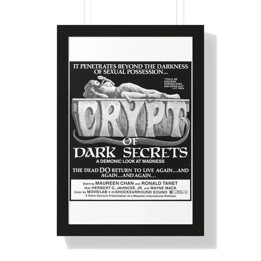 CRYPT OF DARK SECRETS 1976 - Framed Movie Poster 16″ x 24″ Black - The Sticker Space