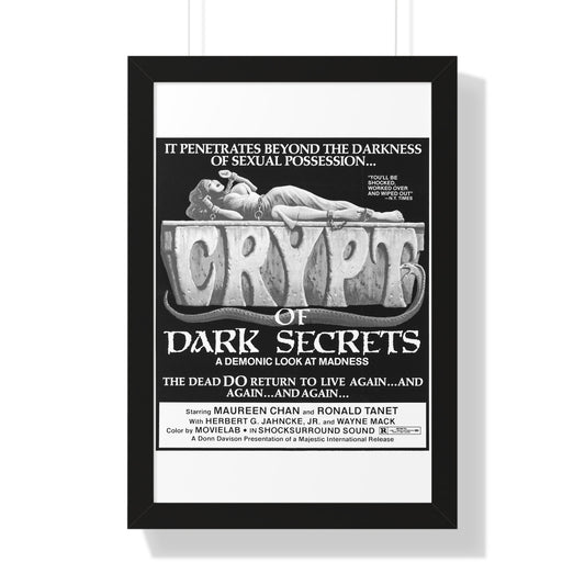 CRYPT OF DARK SECRETS 1976 - Framed Movie Poster-16″ x 24″-The Sticker Space