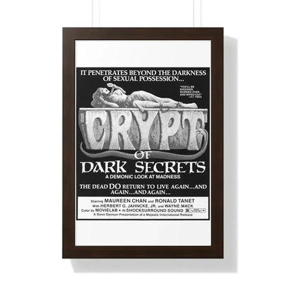 CRYPT OF DARK SECRETS 1976 - Framed Movie Poster 16″ x 24″ Walnut - The Sticker Space
