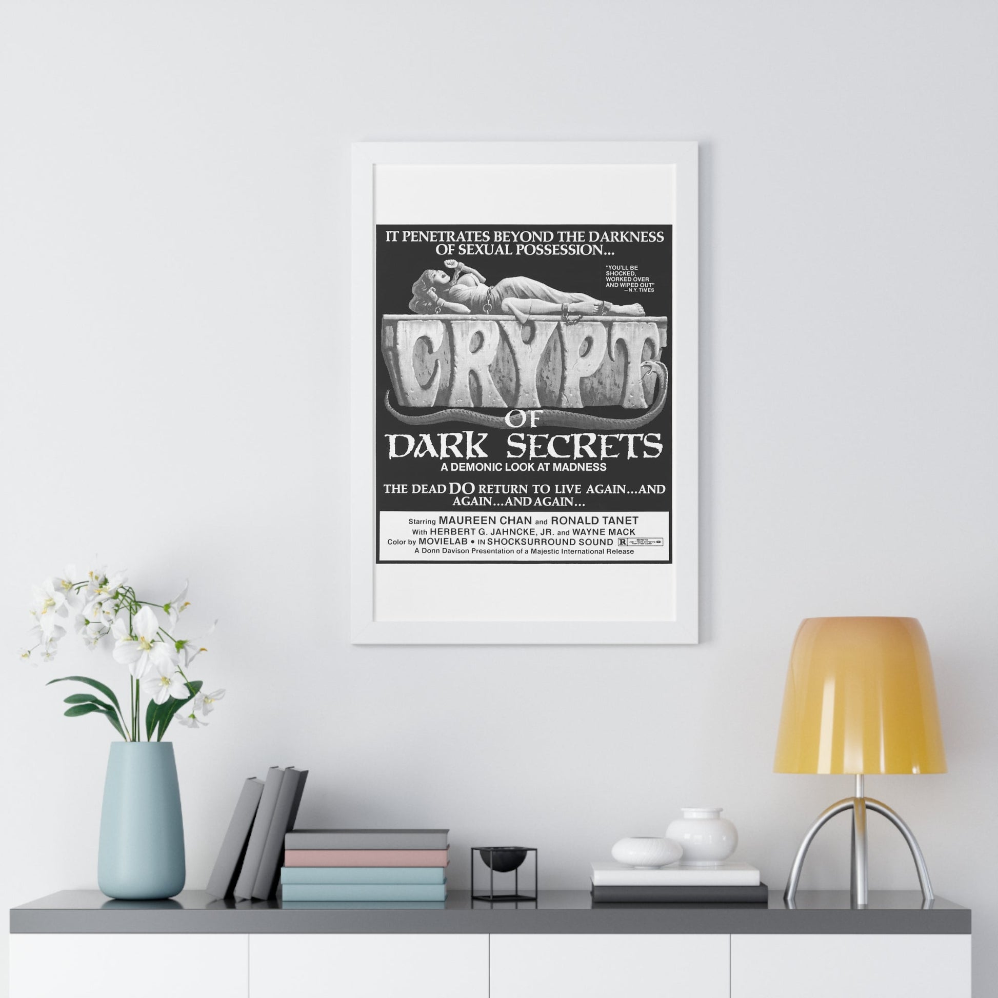 CRYPT OF DARK SECRETS 1976 - Framed Movie Poster-The Sticker Space