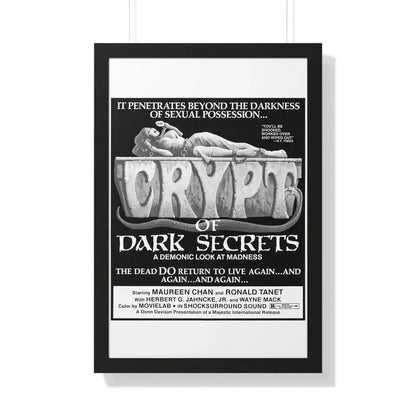 CRYPT OF DARK SECRETS 1976 - Framed Movie Poster 20" x 30" Black - The Sticker Space