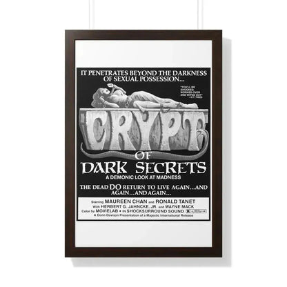CRYPT OF DARK SECRETS 1976 - Framed Movie Poster 20" x 30" Walnut - The Sticker Space