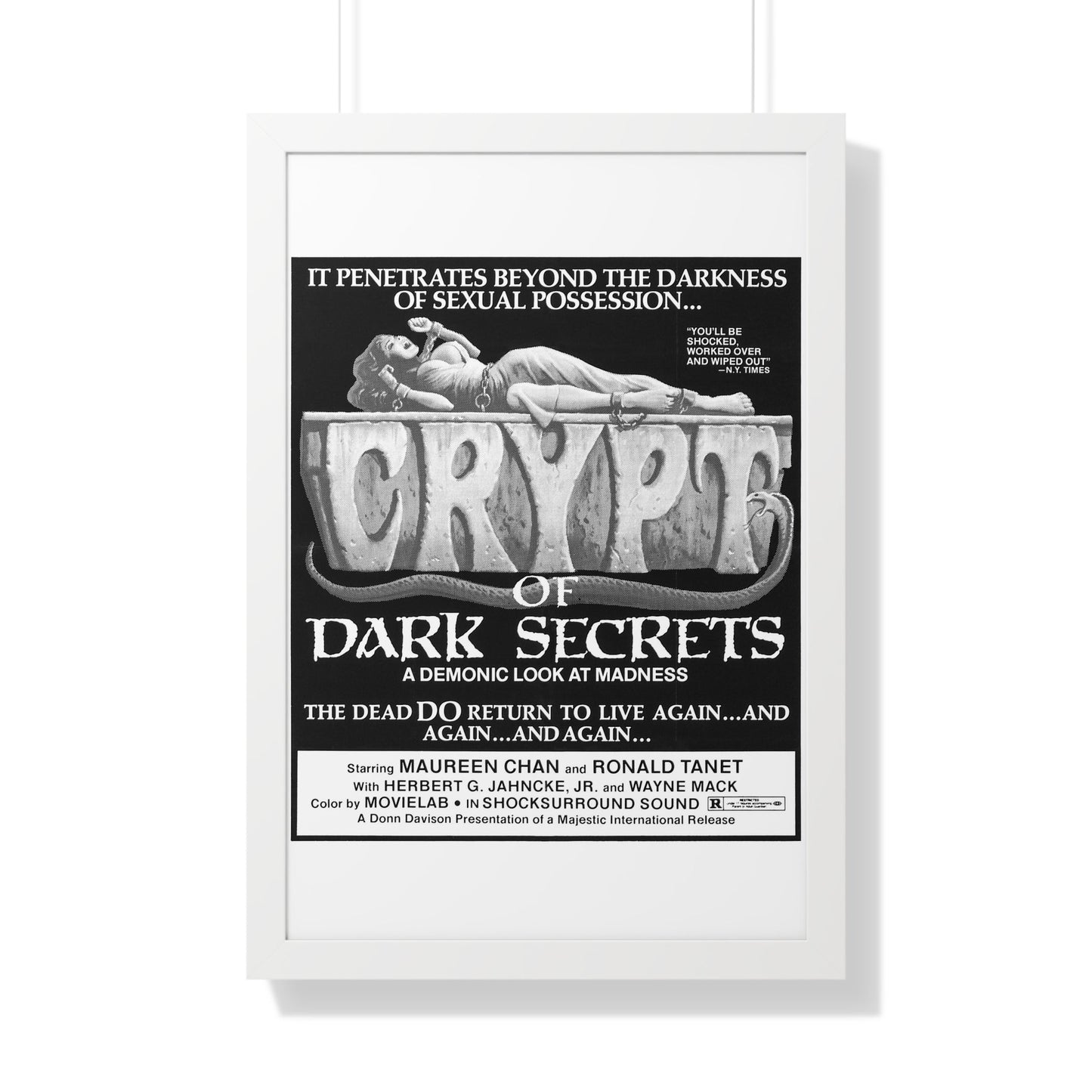 CRYPT OF DARK SECRETS 1976 - Framed Movie Poster-20" x 30"-The Sticker Space