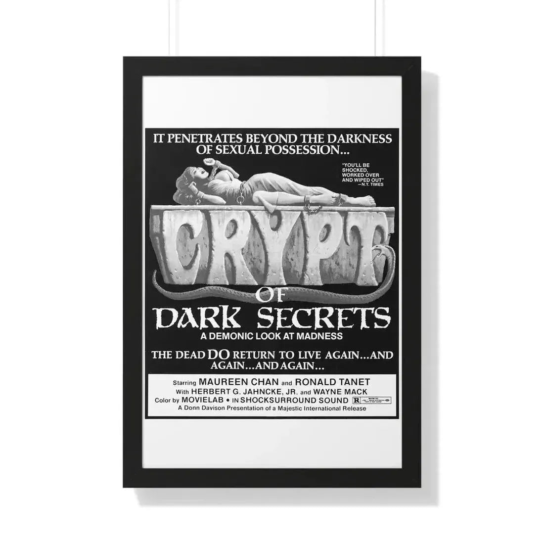 CRYPT OF DARK SECRETS 1976 - Framed Movie Poster - The Sticker Space