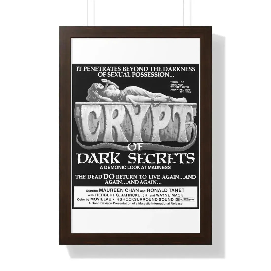 CRYPT OF DARK SECRETS 1976 - Framed Movie Poster - The Sticker Space