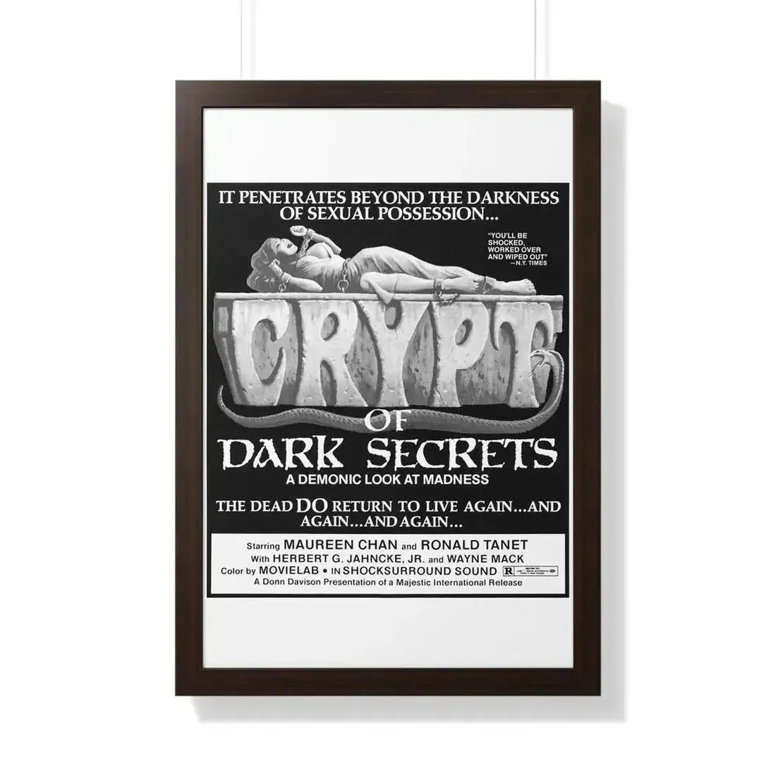 CRYPT OF DARK SECRETS 1976 - Framed Movie Poster - The Sticker Space