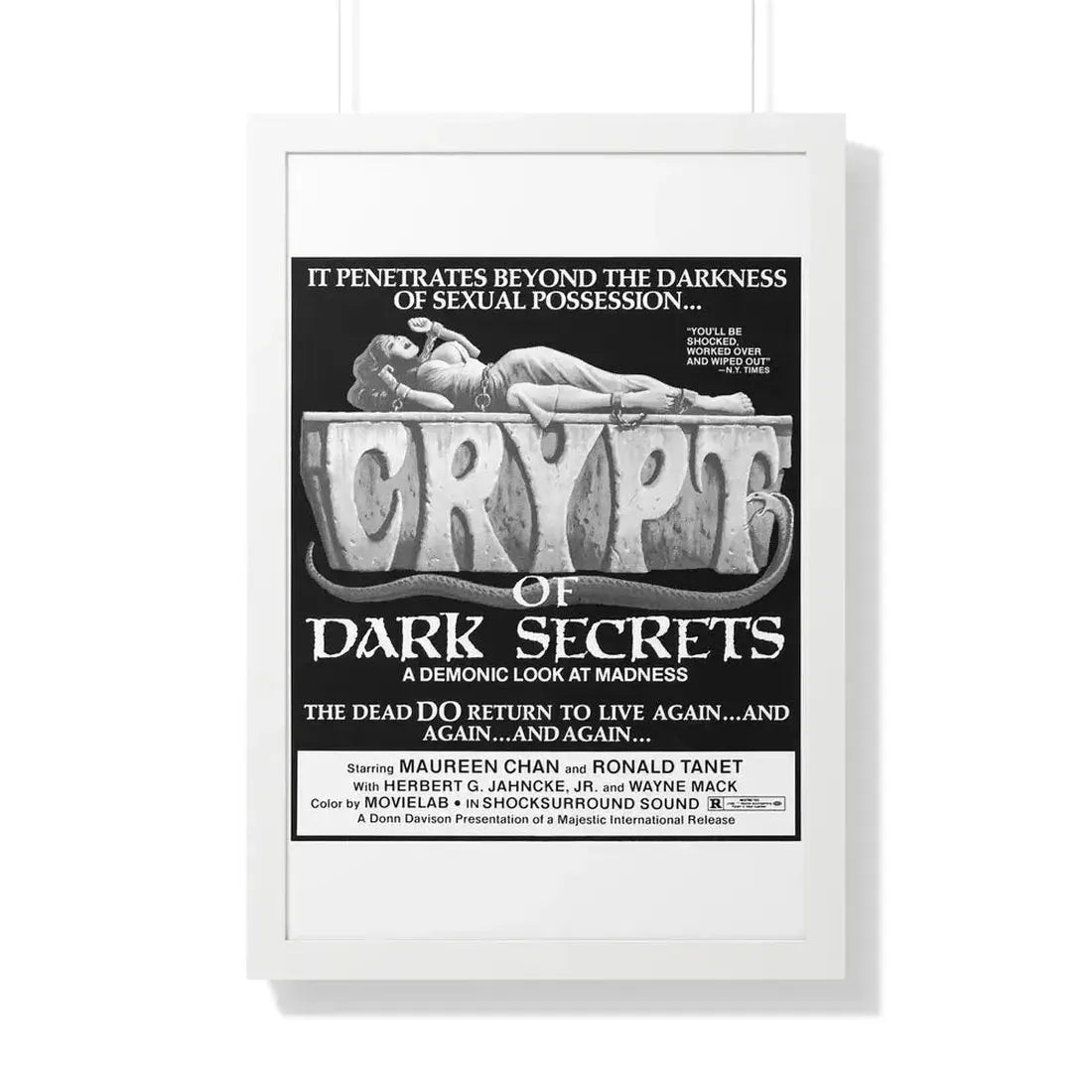 CRYPT OF DARK SECRETS 1976 - Framed Movie Poster - The Sticker Space