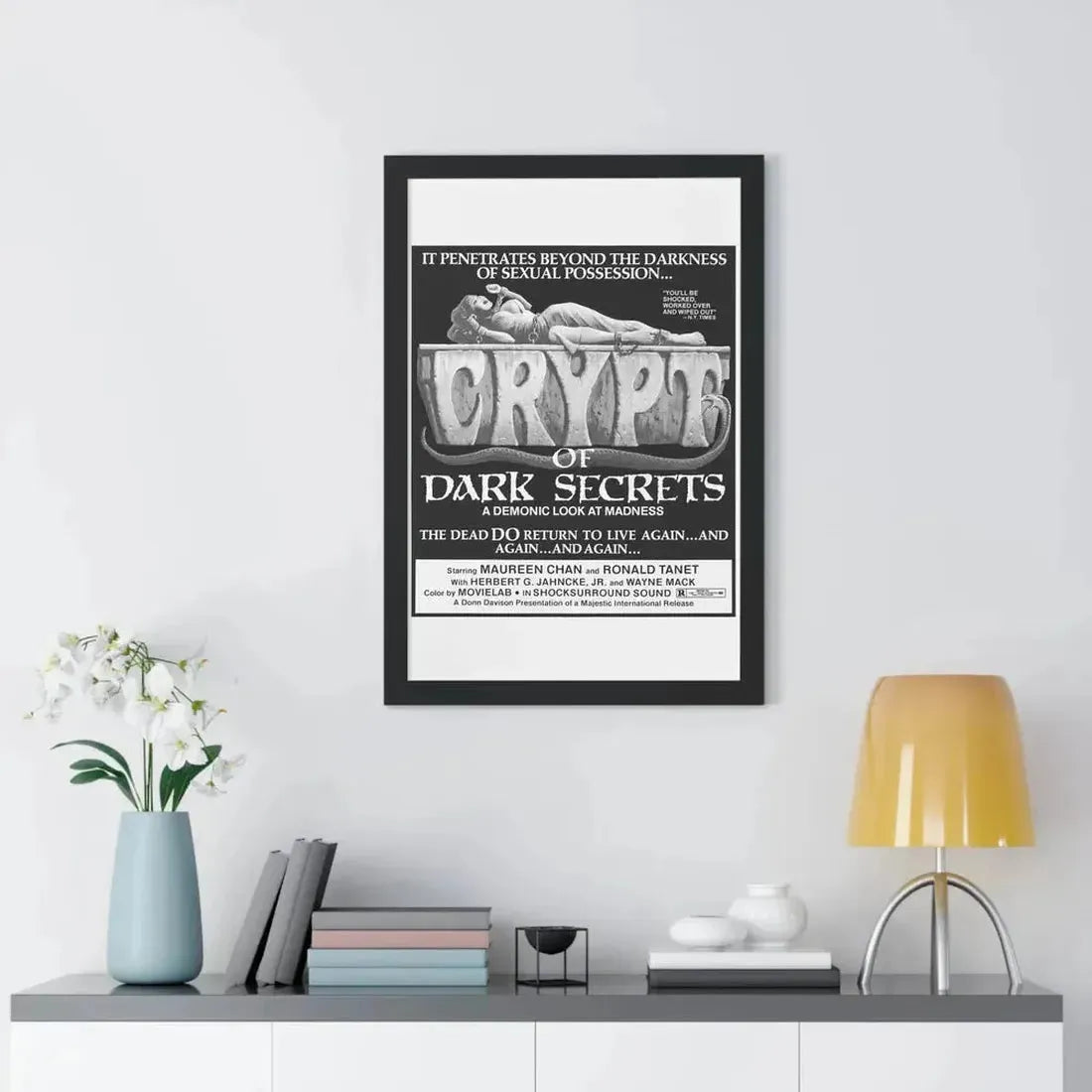 CRYPT OF DARK SECRETS 1976 - Framed Movie Poster - The Sticker Space