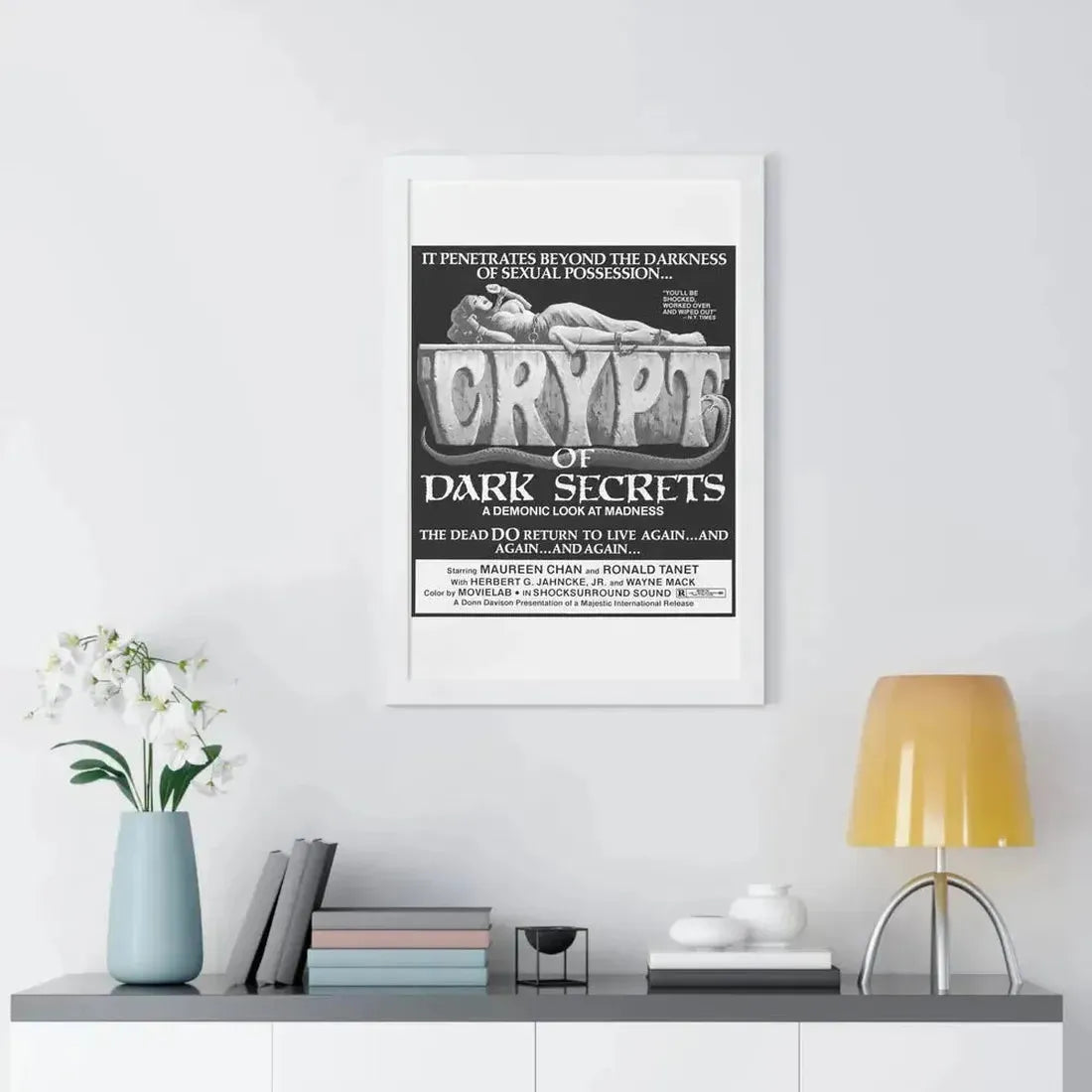 CRYPT OF DARK SECRETS 1976 - Framed Movie Poster - The Sticker Space