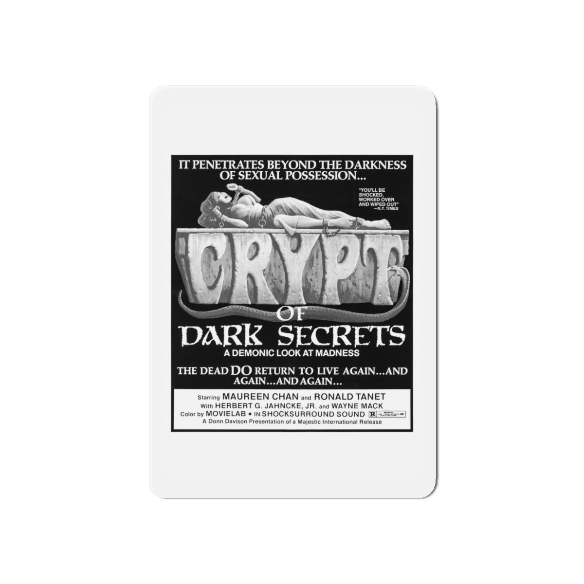 CRYPT OF DARK SECRETS 1976 Movie Poster - Die-Cut Magnet-6 × 6"-The Sticker Space