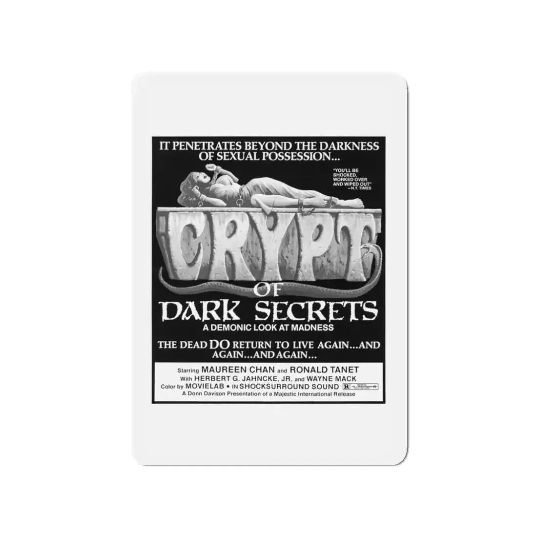CRYPT OF DARK SECRETS 1976 Movie Poster - Refrigerator Magnet 3 Inch - The Sticker Space