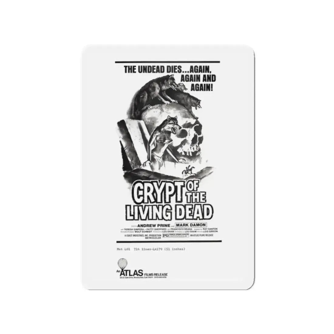 CRYPT OF THE LIVING DEAD (HANNAH QUEEN OF THE VAMPIRES) 1973 Movie Poster - Refrigerator Magnet - The Sticker Space