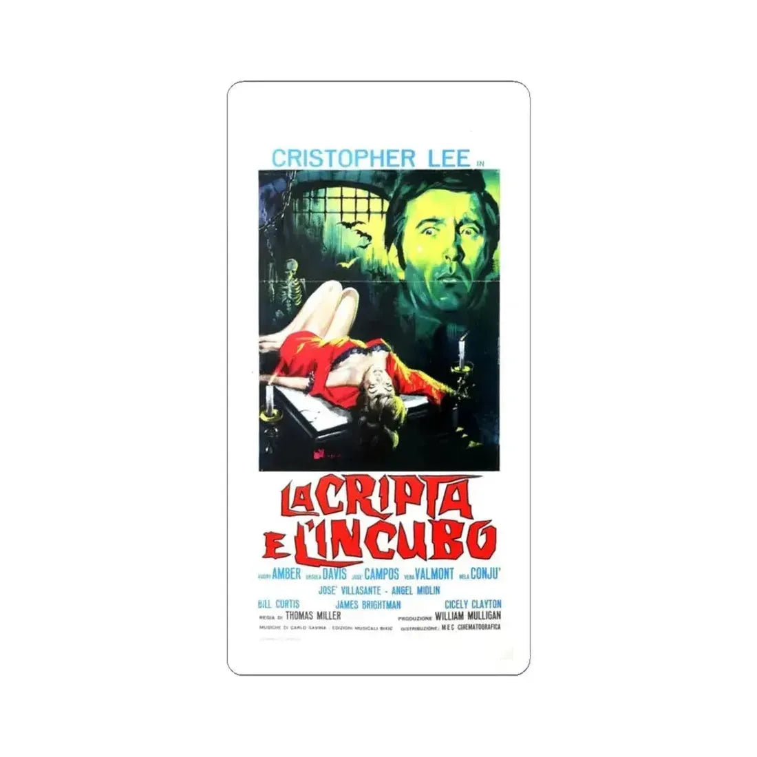 CRYPT OF THE VAMPIRE 1964 Movie Poster - STICKER Vinyl Kiss-Cut Decal 3 Inch White - The Sticker Space