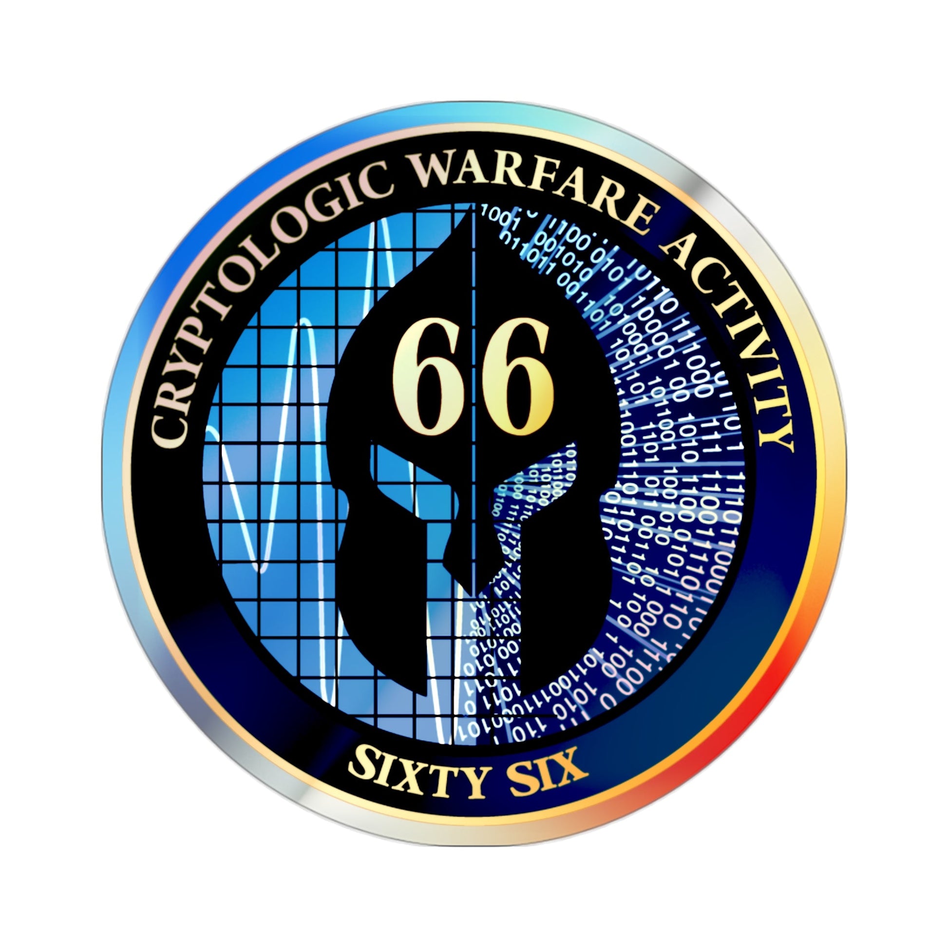 Cryptologic Warfare Activity 66 (U.S. Navy) Holographic STICKER Die-Cut Vinyl Decal-2 Inch-The Sticker Space