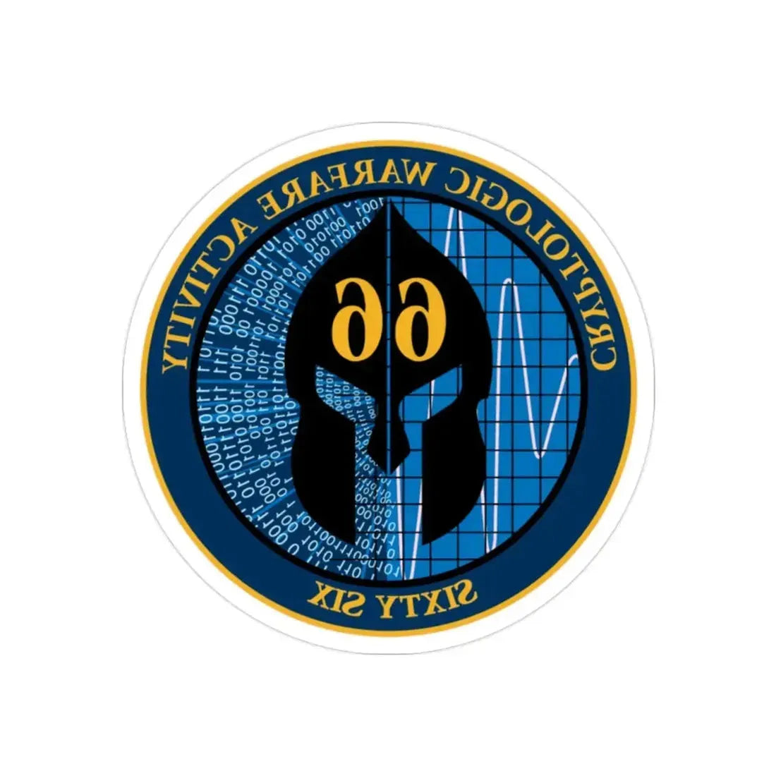 Cryptologic Warfare Activity 66 (U.S. Navy) REVERSE PRINT Transparent Die-Cut STICKER 2 Inch Die-Cut Transparent - The Sticker Space