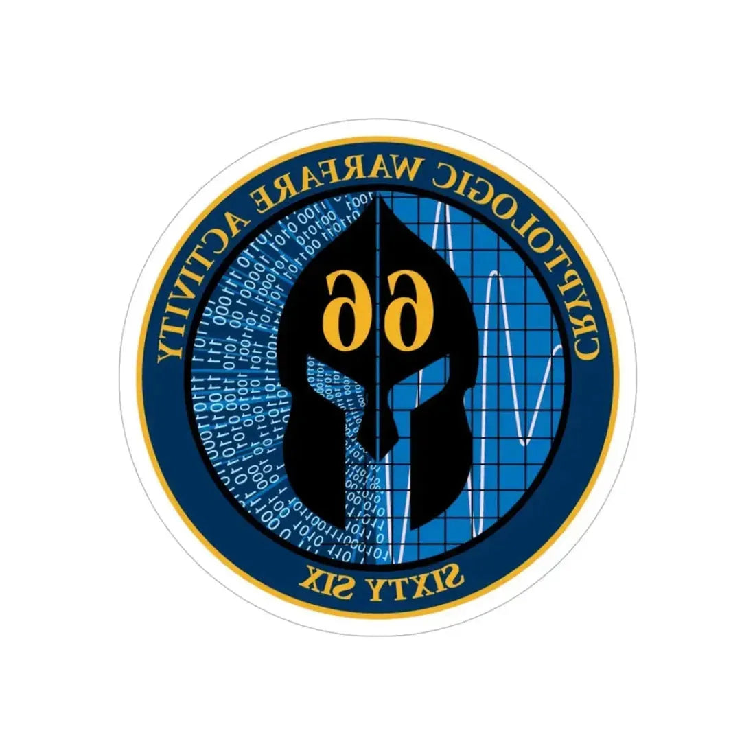 Cryptologic Warfare Activity 66 (U.S. Navy) REVERSE PRINT Transparent Die-Cut STICKER 5 Inch Die-Cut Transparent - The Sticker Space