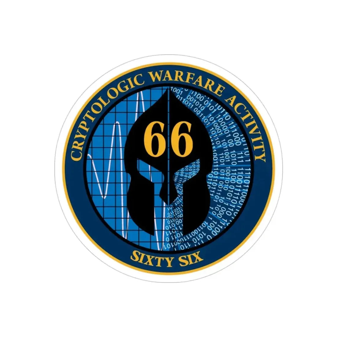 Cryptologic Warfare Activity 66 (U.S. Navy) Transparent STICKER Die-Cut Vinyl Decal 3 Inch Transparent - The Sticker Space