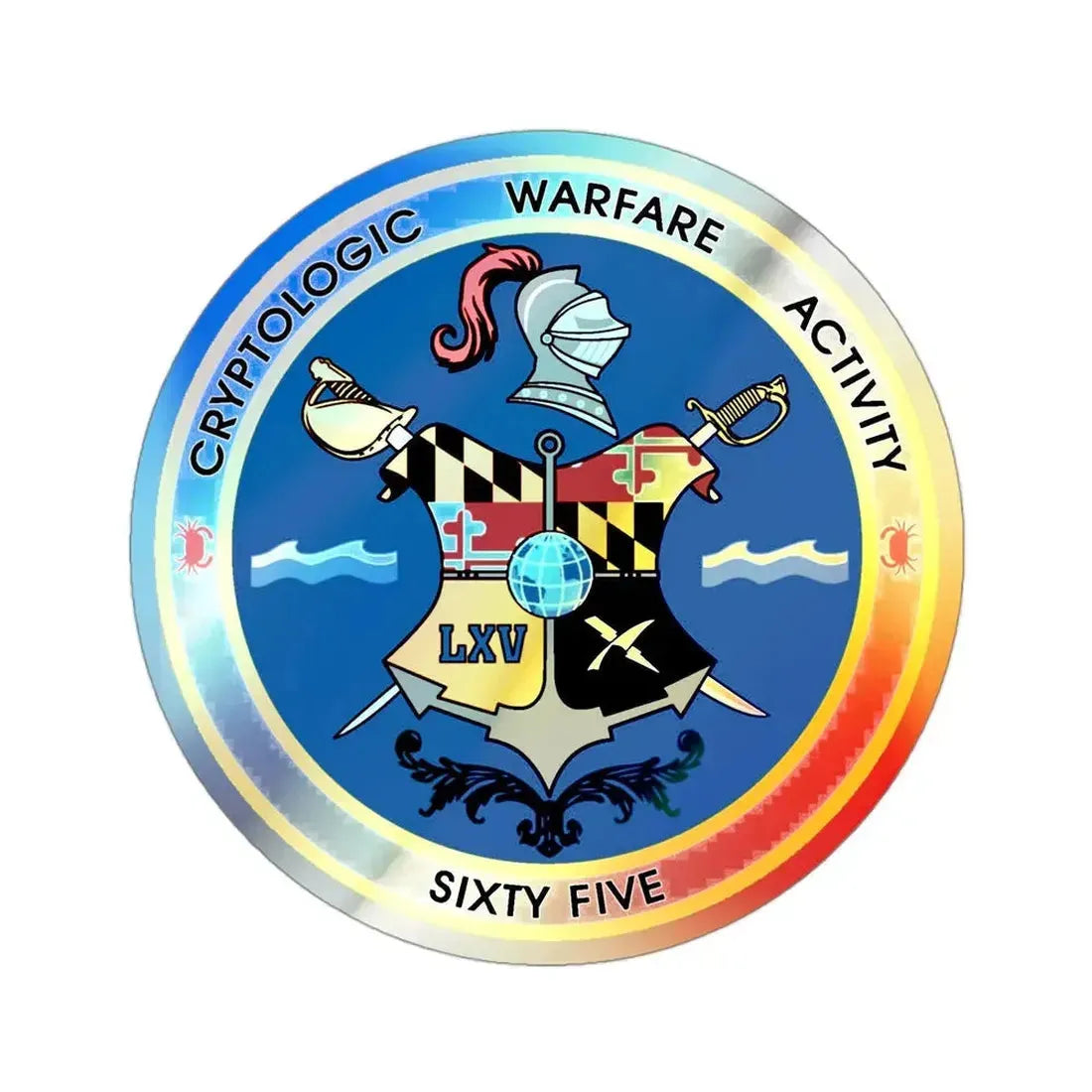 Cryptologic Warfare Activity Sixty Five (U.S. Navy) Holographic STICKER Die-Cut Vinyl Decal 3 Inch Holographic - The Sticker Space