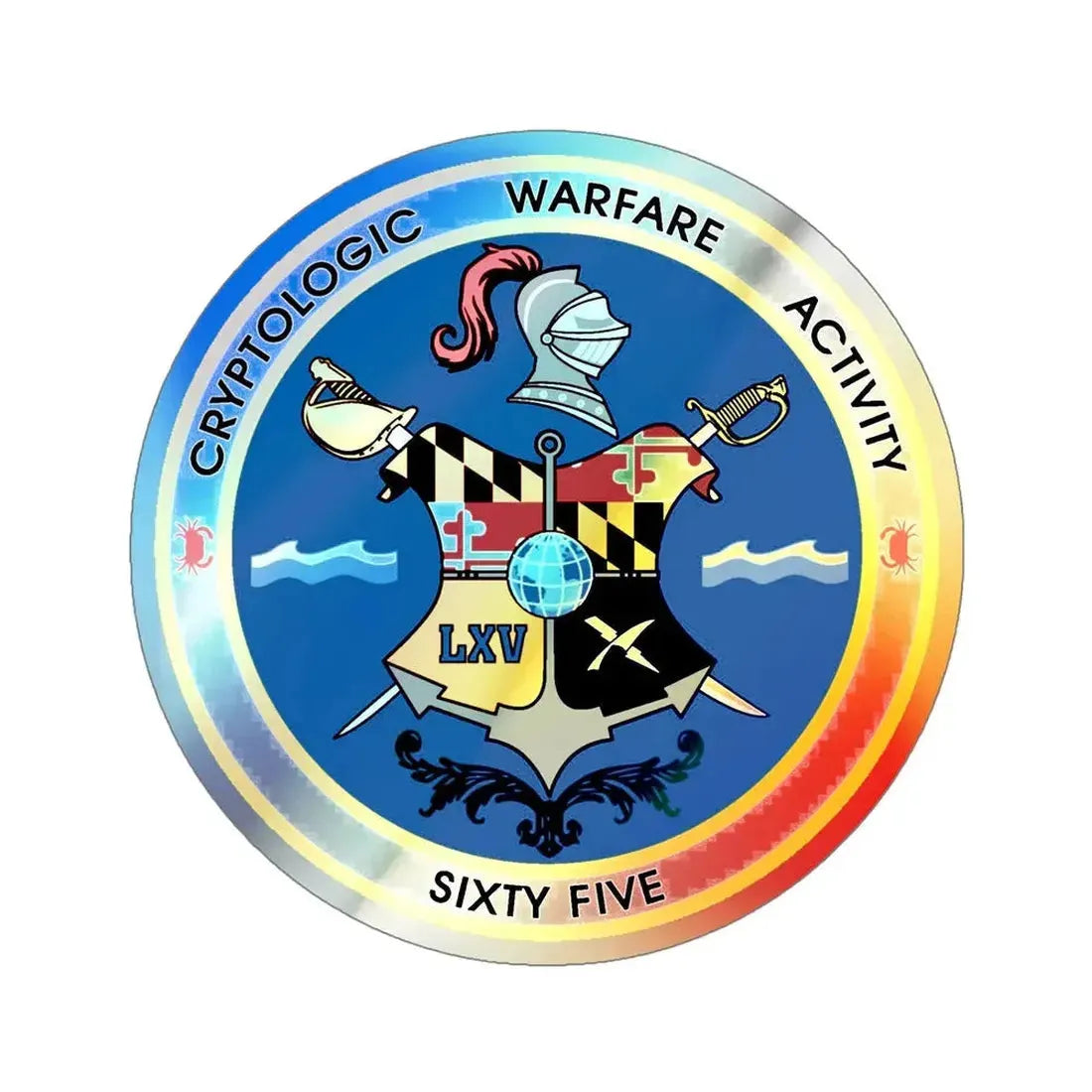 Cryptologic Warfare Activity Sixty Five (U.S. Navy) Holographic STICKER Die-Cut Vinyl Decal 5 Inch Holographic - The Sticker Space