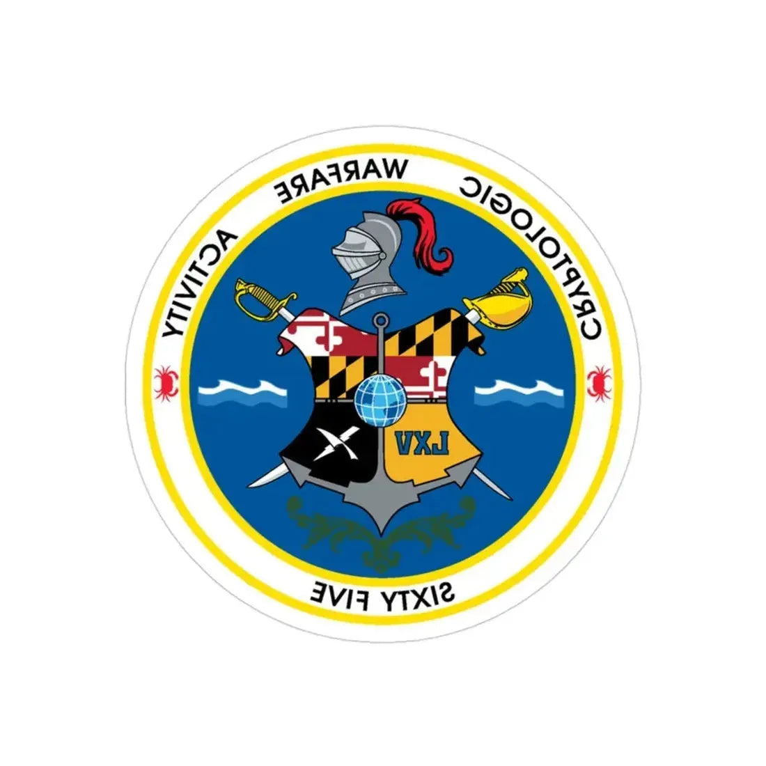 Cryptologic Warfare Activity Sixty Five (U.S. Navy) REVERSE PRINT Transparent Die-Cut STICKER 3 Inch Die-Cut Transparent - The Sticker Space