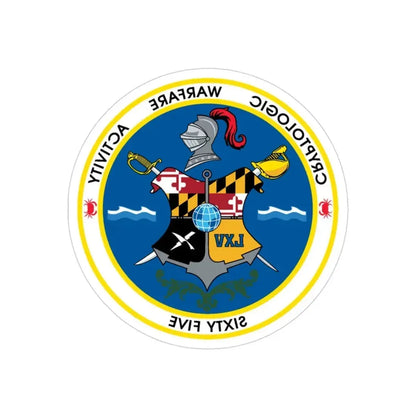 Cryptologic Warfare Activity Sixty Five (U.S. Navy) REVERSE PRINT Transparent Die-Cut STICKER 3 Inch Die-Cut Transparent - The Sticker Space