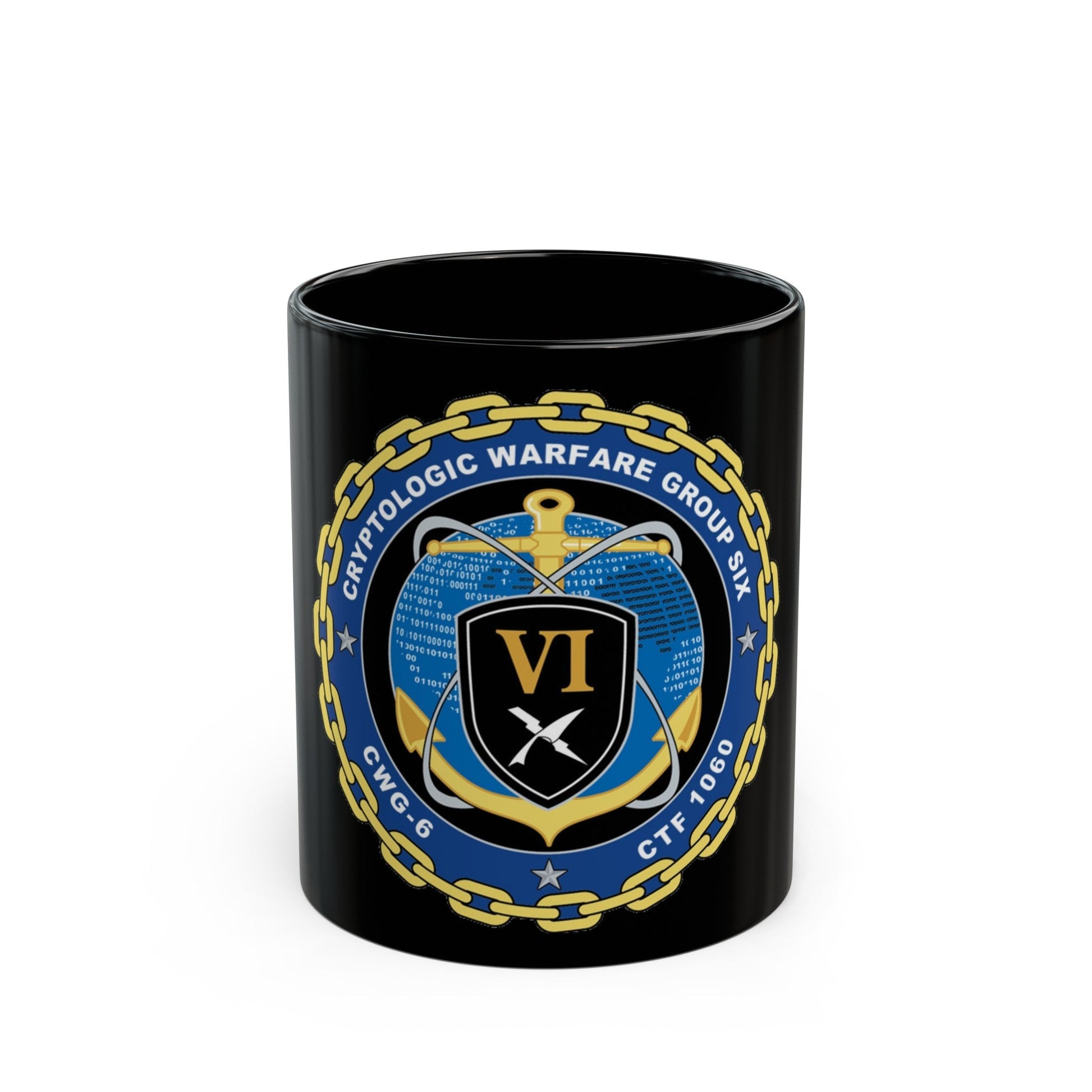 Cryptologic Warfare Group Six CWG 6 CTF 1060 (U.S. Navy) Black Coffee Mug-11oz-The Sticker Space