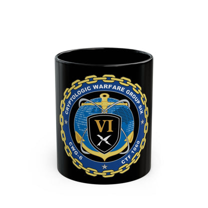 Cryptologic Warfare Group Six CWG 6 CTF 1060 (U.S. Navy) Black Coffee Mug-11oz-The Sticker Space