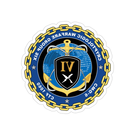 Cryptologic Warfare Group Six CWG 6 CTF 1060 (U.S. Navy) REVERSE PRINT Transparent STICKER-6" × 6"-The Sticker Space