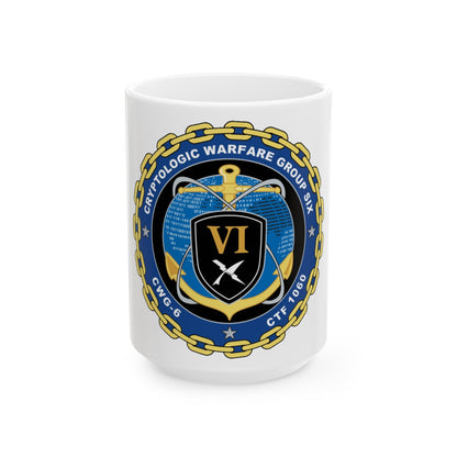 Cryptologic Warfare Group Six CWG 6 CTF 1060 (U.S. Navy) White Coffee Mug-15oz-The Sticker Space