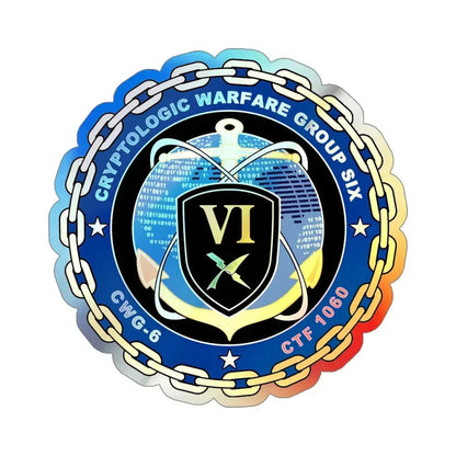 Cryptologic Warfare Group Six CWG 6 CTF 1060 (U.S. Navy) Holographic STICKER Die-Cut Vinyl Decal 5 Inch Holographic - The Sticker Space